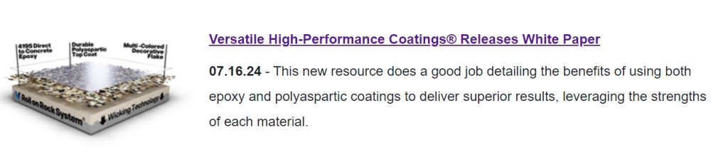 Versatile White Paper Featured in Concrete Network